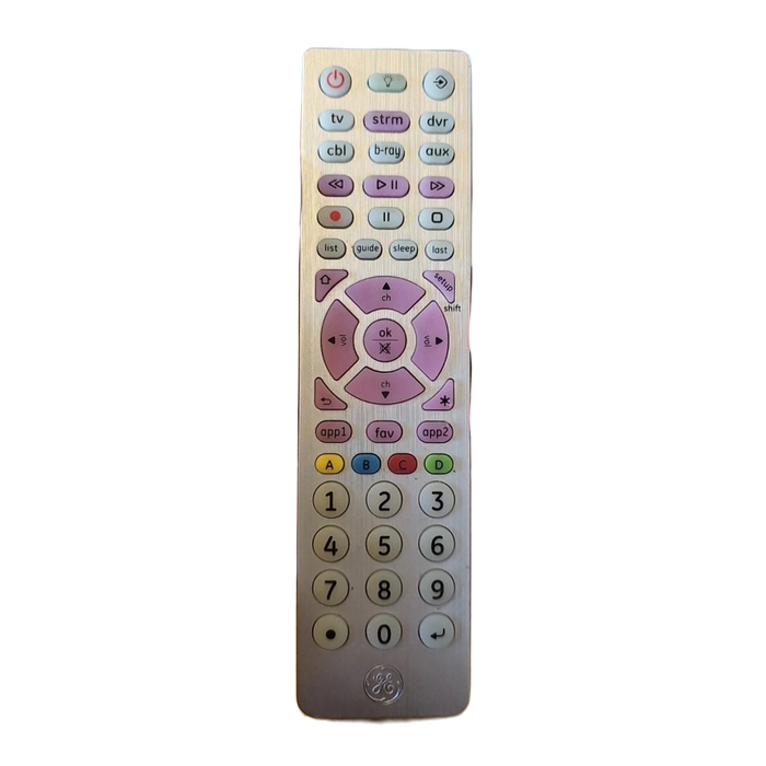 A Silver GE Universal Remote Control