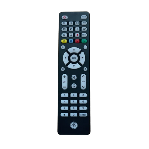 A black GE universal remote control