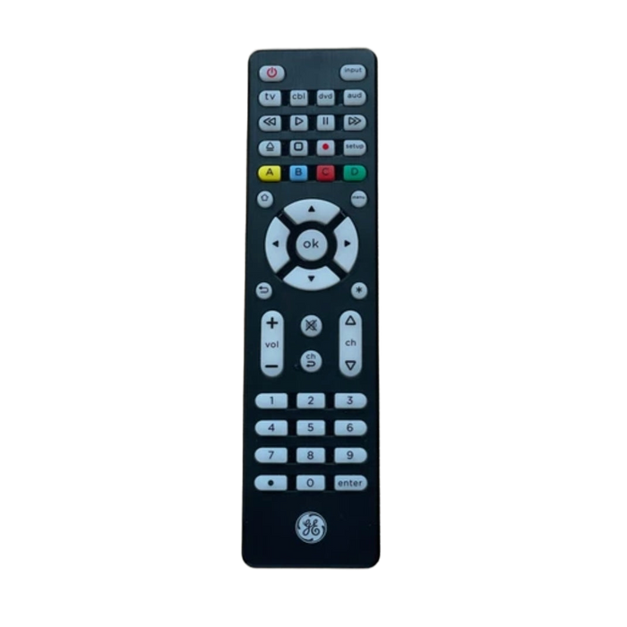 A black GE universal remote control