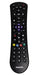 Black Philips remote control on a white background