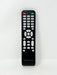 A black Proscan remote control with white buttons and red and green power buttons, standing vertically against a plain white background.