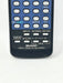A close-up of a black and blue Sharp Video Cassette Recorder remote control, showing the number pad and various control buttons.