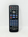 A black Sharp OPSS video cassette recorder remote control with blue, red, and white buttons, photographed against a plain white background.
