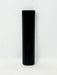 A black rectangular remote control standing vertically against a plain white background.