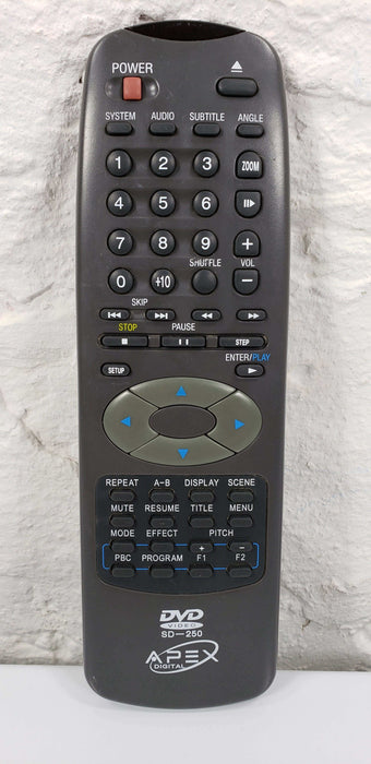 Apex SD-250 DVD Remote Control for AD500WM, K6II/350, PCSY325