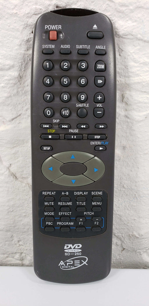 Apex SD-250 DVD Remote Control for AD500WM, K6II/350, PCSY325