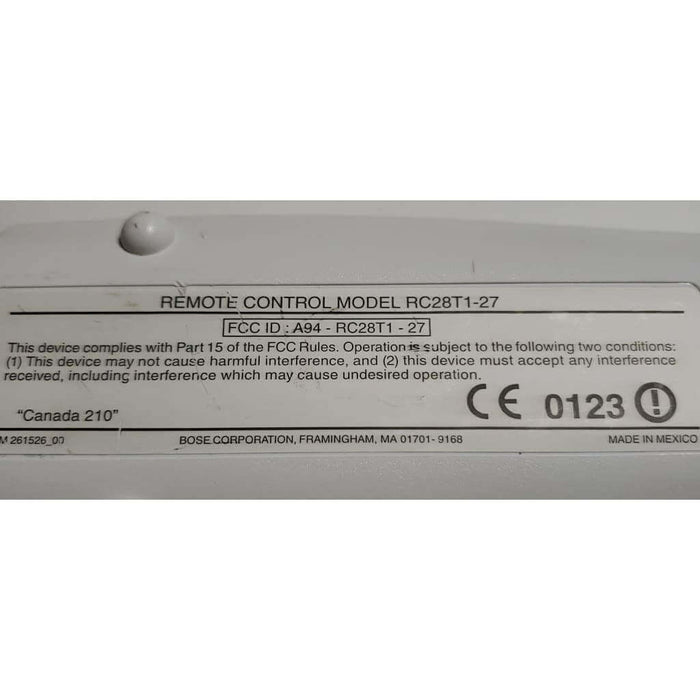 Bose RC28T1-27 Remote Control for Lifestyle 28/35 AV28 Media Center