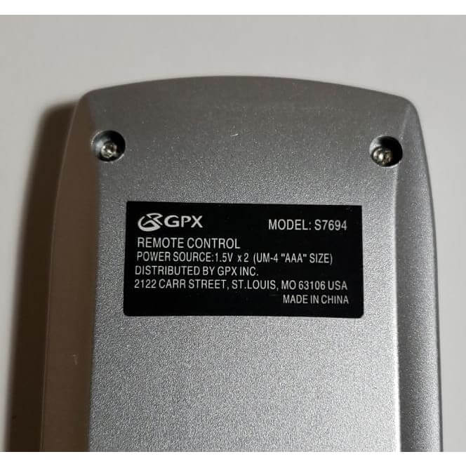 GPX S7694 CD Payer Remote Control