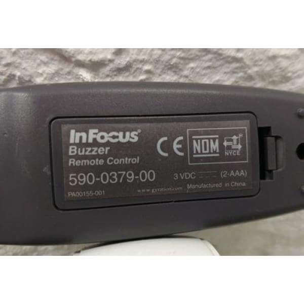 InFocus PA00155001 Projector 590-0379-00 Buzzer Remote for XD10M