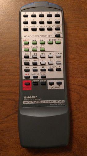 Sharp RRMCG0156AWSA CD MiniSystem Remote Control for MD-X60